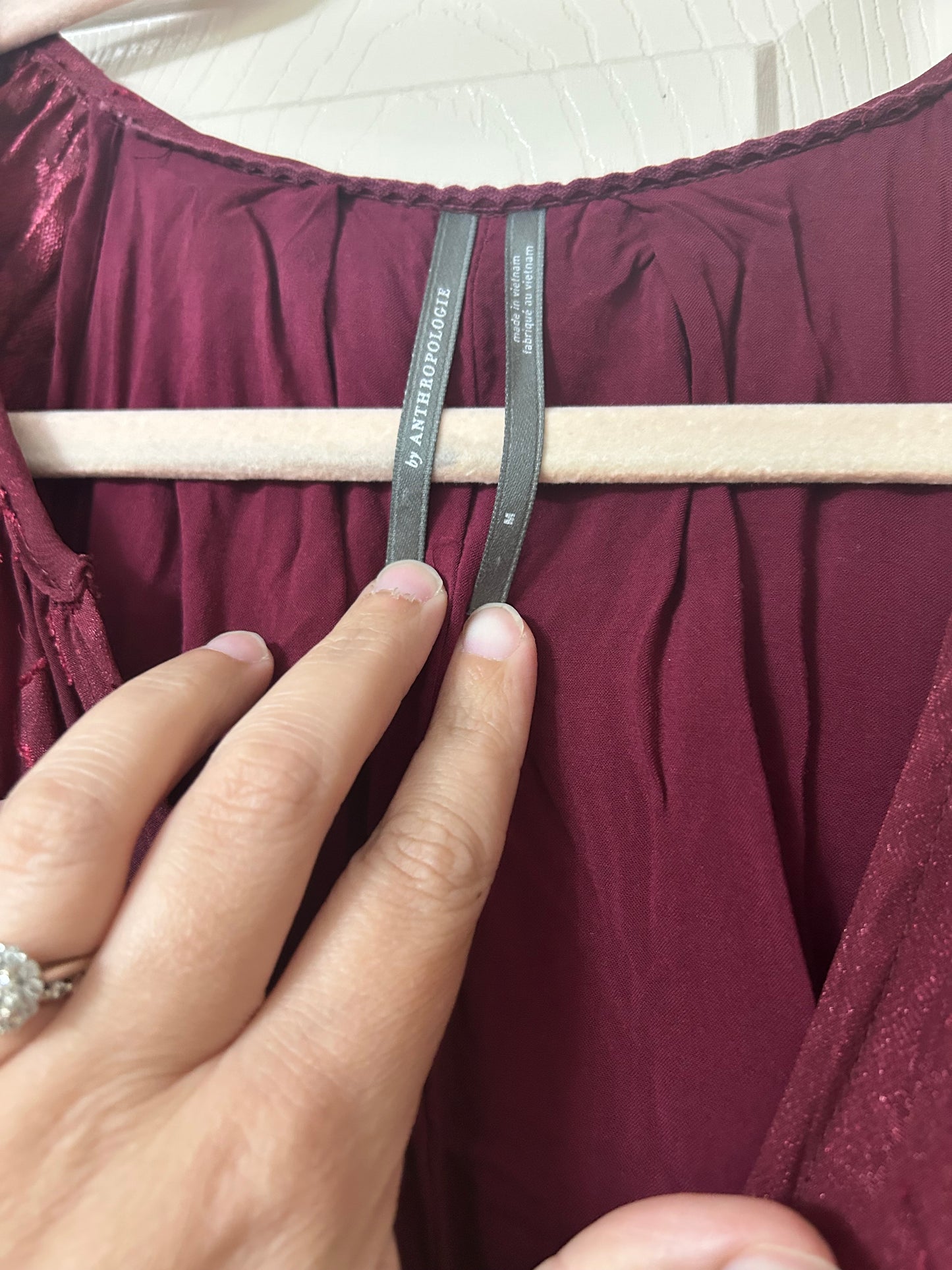 Anthropologie Maroon Dress M