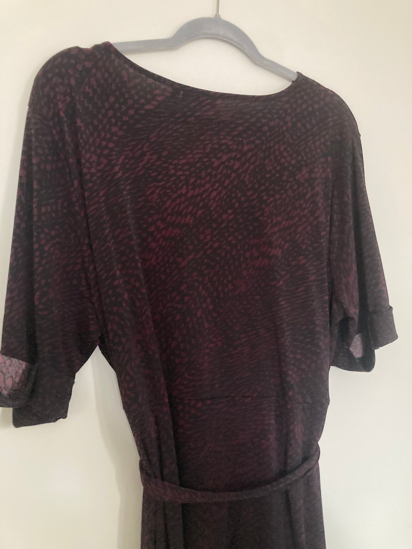 Maroon and black wrap dress 2X