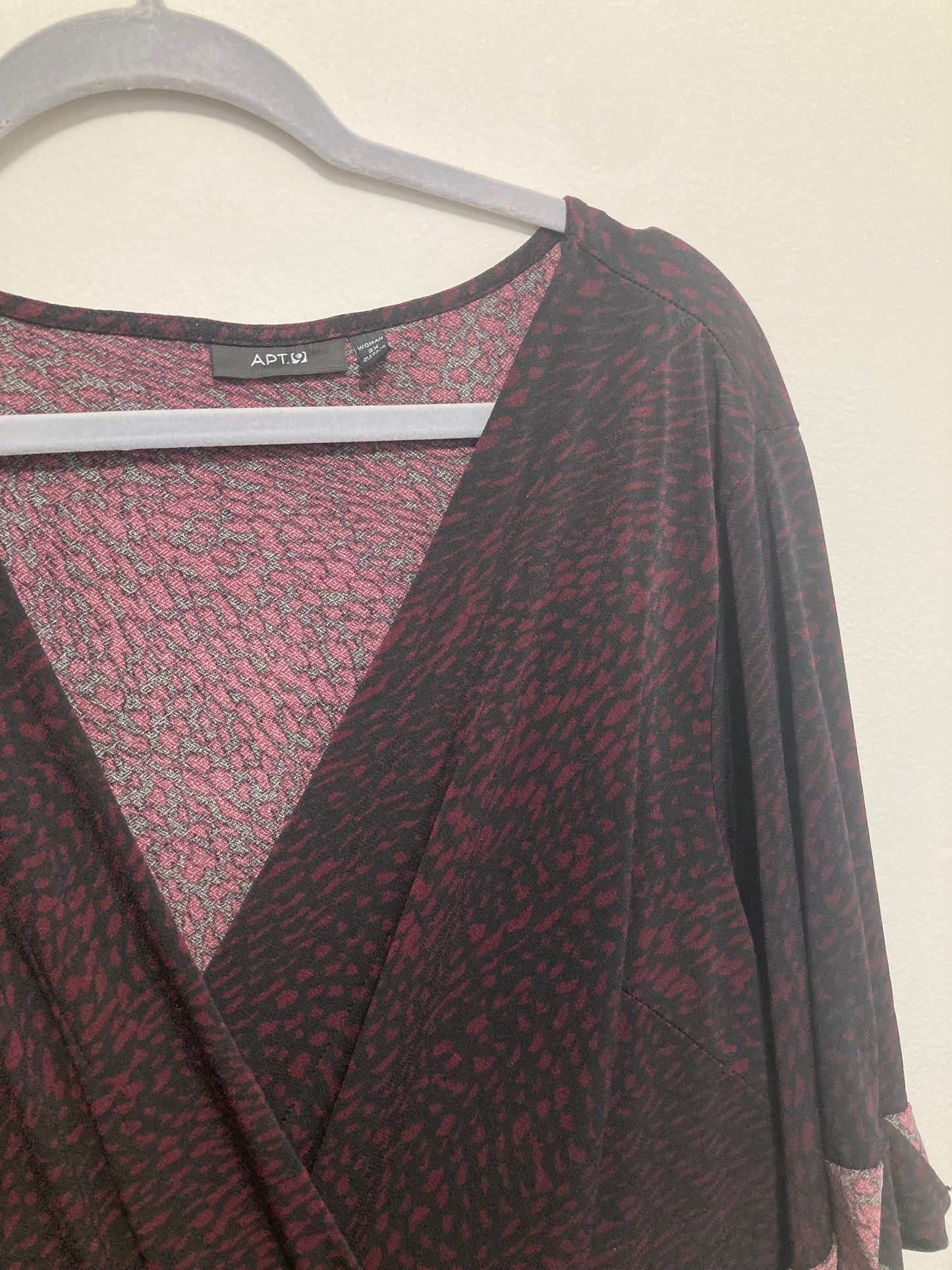 Maroon and black wrap dress 2X