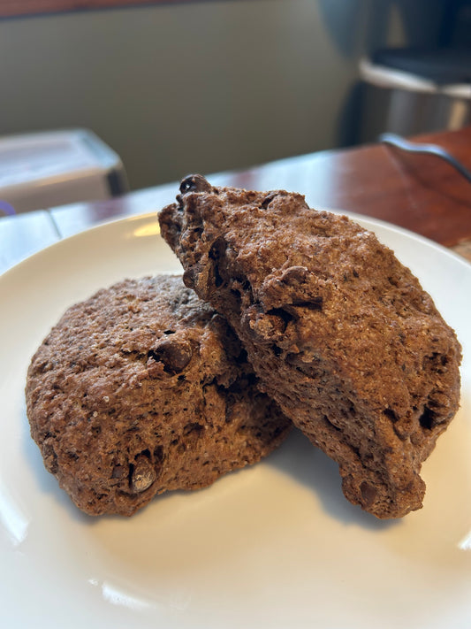Dark Chocolate Espresso Sourdough Scones