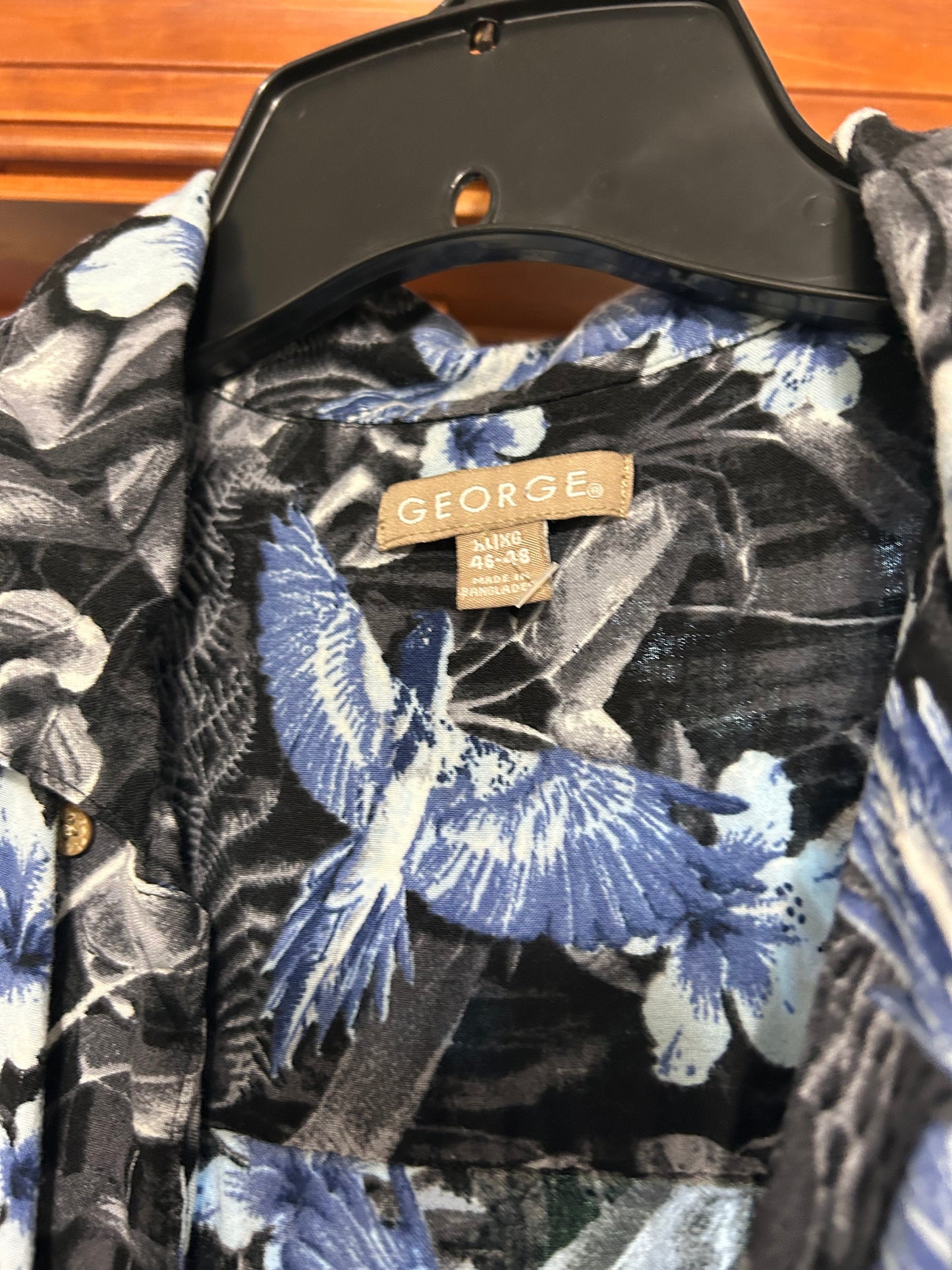 Bird & Floral Hawaiian Shirt XL