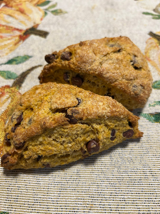 Organic Sourdough Pumpkin Chocolate Chip Scones
