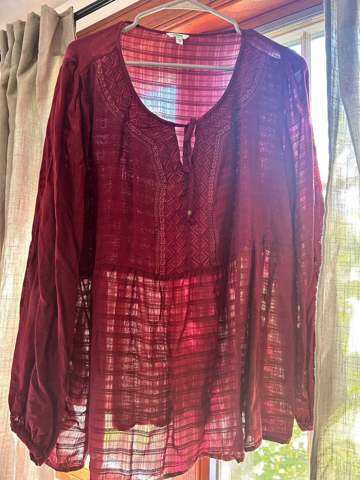 Maroon Blouse 1X