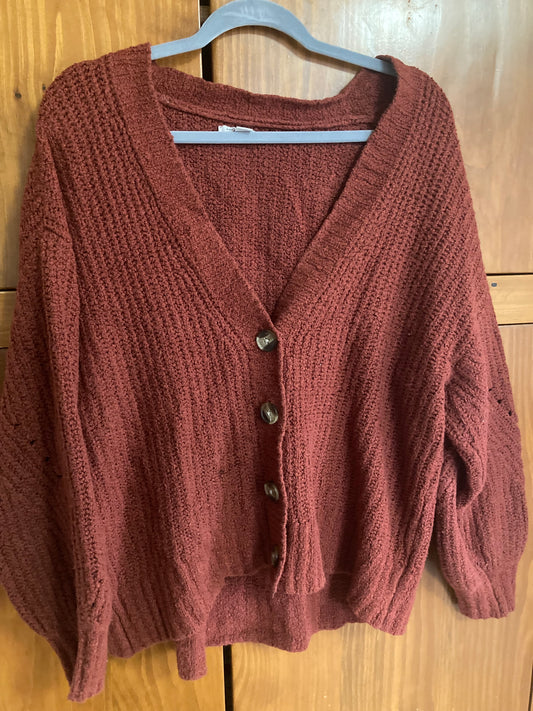 Chunky red cardigan - XL