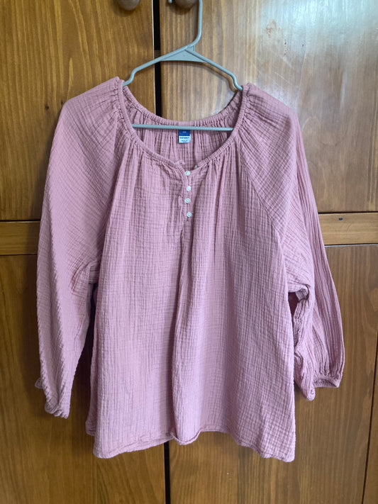 Bubble Gum Pink Gauze Blouse - XXL