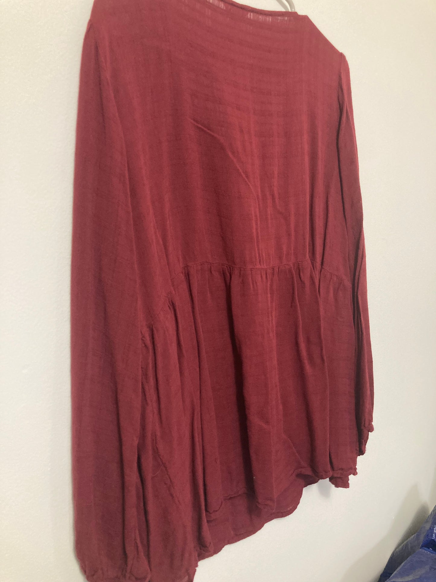 Maroon embroidered blouse 1X