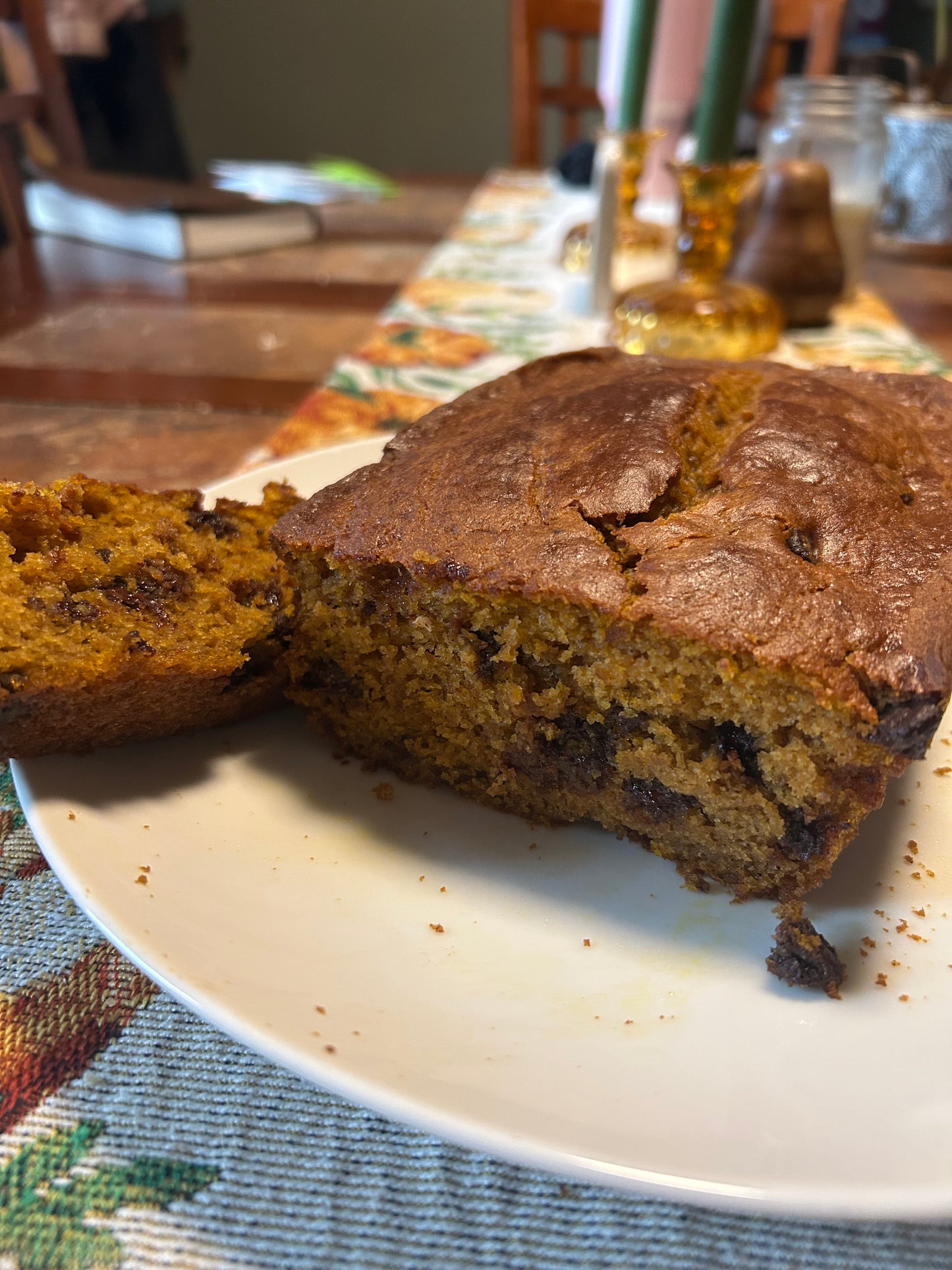 Organic (mostly) Pumpkin Chocolate Chip Sweet Bread (TG)