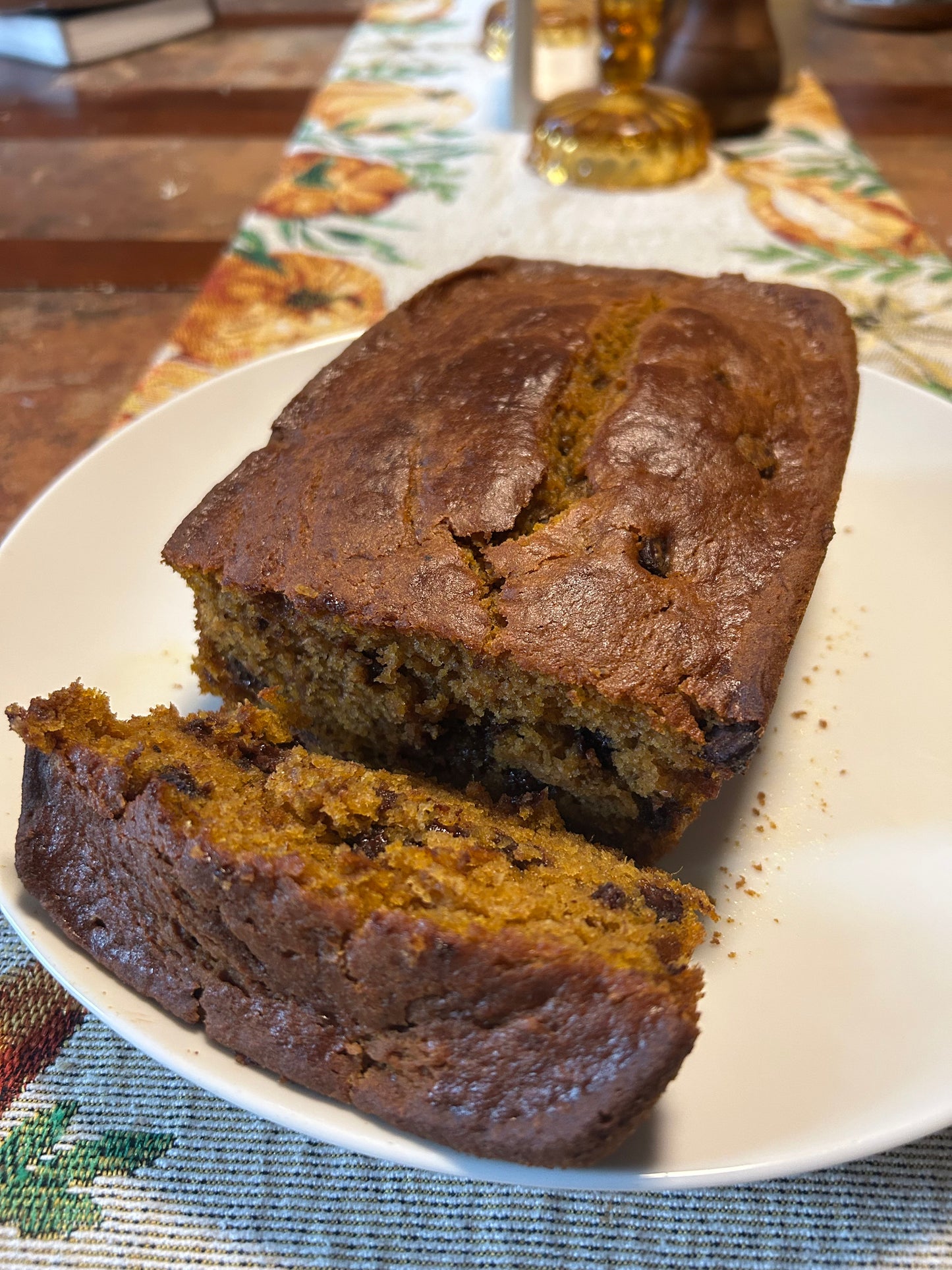 Organic (mostly) Pumpkin Chocolate Chip Sweet Bread (TG)